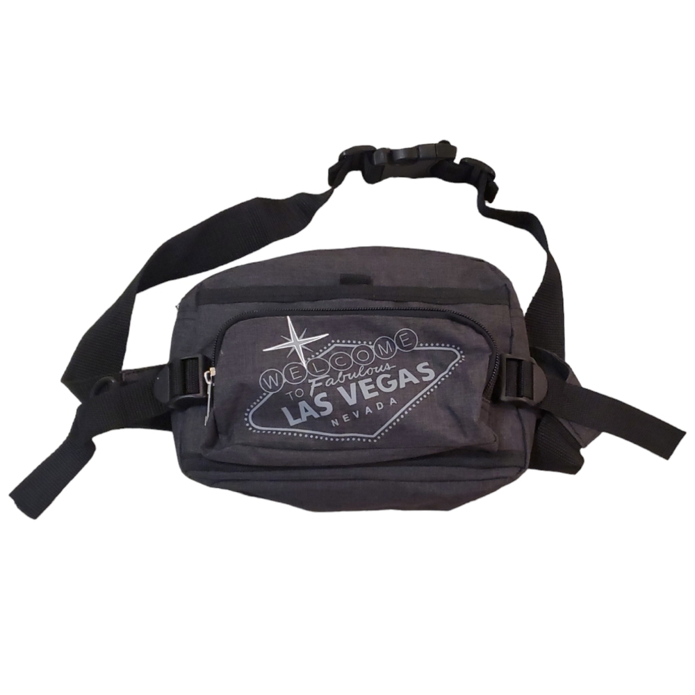 Welcome to Fabulous Las Vegas‎ Grey Black Hip Waist Bag